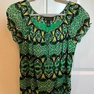 Cache Short Sleeve Patterned Blouse Size S